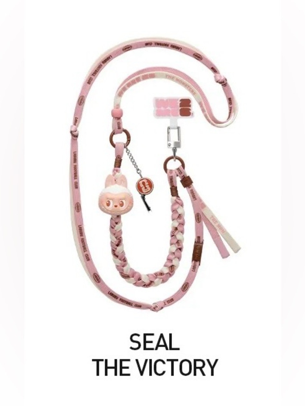 ⚽️ LABUBU (The Monsters) x FIFA 🩷SEAL THE VICTORY🤎 Long Lanyard 🟥POP MART🆕NWT